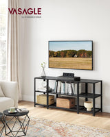 VASAGLE TV Stand for 65 Inches TVs, Industrial Entertainment Center, Modern TV Console with Open Storage Shelves for Living Room, Bedroom, Black ULTV105B22 VASAGLE
