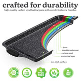 Country Kitchen Nonstick Stackable Bakeware Set - Durable, Easy Release Baking Set, Black, 10 Pcs Country Kitchen