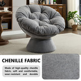 Nahenduo Modern Oversized Chenille Papasan Chair, 360° Swivel Chair with Thick Cushion, Comfortable Lounge Accent Chair for Living Room, Bedroom, Reading Nook (Dark Grey) Nahenduo