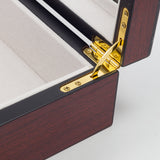 TimelyBuys 6 Piece Extra Large Cherry Wood Rosewood Eyeglass Sunglass Glasses Display Case Organizer Collector Box with Glass Top Father's Day Gift TIMELYBUYS