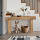 63" Long Console Table, Farmhouse Wood Entryway Table, Vintage Sofa Table Behind Couch for Living Room Hallway Takywep