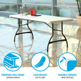 Lifetime 80306 Commercial Stackable Folding Table, 6', White Lifetime