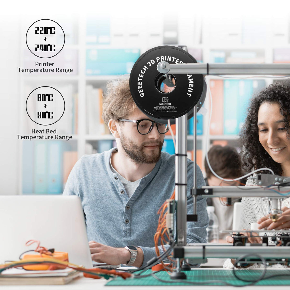 Geeetech PETG Filament 1.75mm, Upgraded High-Toughness 3D Printer Filament - 1 KG (2.2 LBS) Spool, ±0.02mm Accuracy, Neatly Wound Durable, Non-Clogging & Non-Stringing, Fits Most FDM Printers (Green) Geeetech