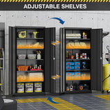 Fesbos Metal Storage Cabinet-71” Tall Steel File Cabinets with Lockable Doors and Adjustable Shelves-Black Steel Storage Cabinet for Home,Kitchen, School, Office, Garage Fesbos