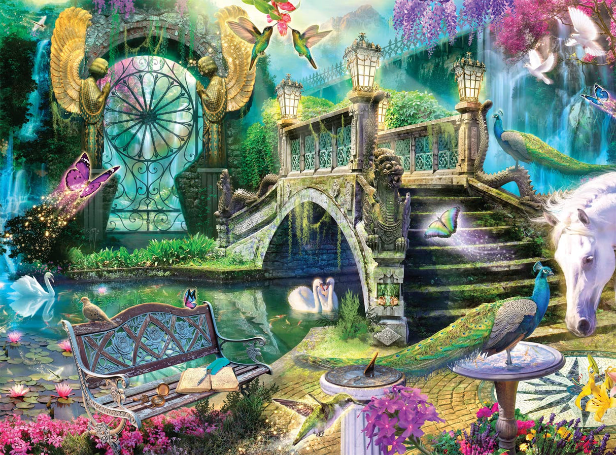 Buffalo Games - Enchanted Garden - 1000 Piece Jigsaw Puzzle for Adults Challenging Puzzle Perfect for Game Nights - 1000 Piece Finished Size is 26.75 x 19.75 Buffalo Games