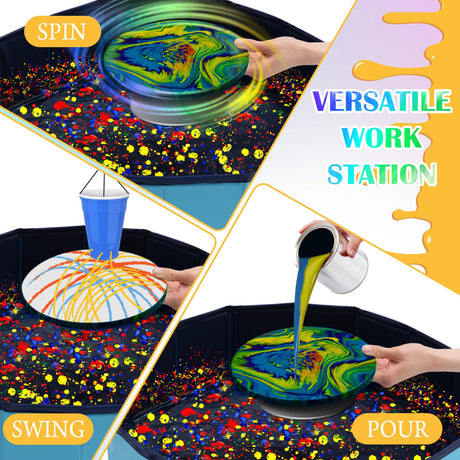 Silipull Acrylic Paint Pouring Splash Guard Pour Painting Supplies Fluid Art Tools for DIY Art Crafts Projects 31.5 x 7.87 Inch Silipull