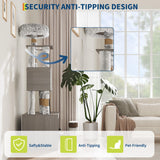 Cat Tree with Litter Box Enclosure, 2-in-1 Cat Tower, 66.9-Inch Tall Cat Condo with Scratching Posts, Perch (Grey) GarveeLife