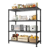 REIBII Wire Shelving Unit Storage Shelves Metal Shelves Heavy Duty Shelving Adjustable Garage Storage Wire Shelf Pantry Shelves for Bedroom Kitchen Rack 35.5''W x 14''D x 59''H REIBII