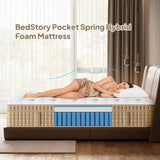 BedStory King Mattress, 12 Inch King Size Mattresses in a Box with Fiberglass-Free Gel Memory Foam and Individual Pocket Spring-Motion Isolation, Medium Firm Hybrid Mattress CertiPUR-US Certified BedStory
