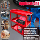 YATOINTO Updated Rolling Tool Cart 330LBS Metal 3 Tier Rolling Cart Carts with Wheels Heavy Duty Utility Carts, Ergonomic Handle Rolling Mechanic Tool Cart Storage Organizer for Warehouse Garage YATOINTO