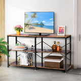 VIVOHOME 55 Inch Entryway Console Table, Narrow Industrial Sofa Table Behind Couch with 3-Tier Storage Shelves, Metal Frame, Easy Assembly, for Hallway, Living Room VIVOHOME
