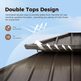 GREEN PARTY 12 X 18ft Hardtop Gazebo with Nettings and Curtains, Heavy Duty Double Roof Galvanized Steel, Outdoor Aluminum Gazebos Pergolas for Patios, Backyard, Deck, Garden, Lawns GREEN PARTY