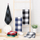 Homaxy 100% Cotton Waffle Weave Check Plaid Kitchen Towels, 13 x 28 Inches, Super Soft and Absorbent Dish Towels for Drying Dishes, 4-Pack, White & Black Homaxy