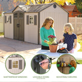 Lifetime 60138 Outdoor Storage Shed, Desert Sand, 15 x 8 Feet Lifetime