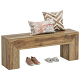 Tribesigns 47'' Wooden Entryway Bench, Farmhouse Entry Bench Seat, Indoor End of Bed Bench with Storage Capability for Living Room, Bedroom, Hallway, Easy Assembly, Oak Brown Tribesigns