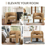 COLAMY Modern Velvet Accent Chairs Set of 2, Upholstered Barrel Chairs, Comfy Side Arm Chairs with 3 Legs for Living Room, Bedroom, Reading, Khaki COLAMY