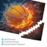 Wooden Jigsaw Puzzles 500 Piece Basketball Fire Intellective Game for Teens Modern Stylish Nice Collection Home Decoration Futterya