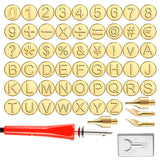 Wood Burning Tip Set, 26 Letters Wood Burning Tip Kit Copper Letter Number Soldering Iron Stencils DIY Embossing Carving Head Tools Wood Burning Set for DIY Embossing and Carving Crafts Wood Burning ZLHETWT