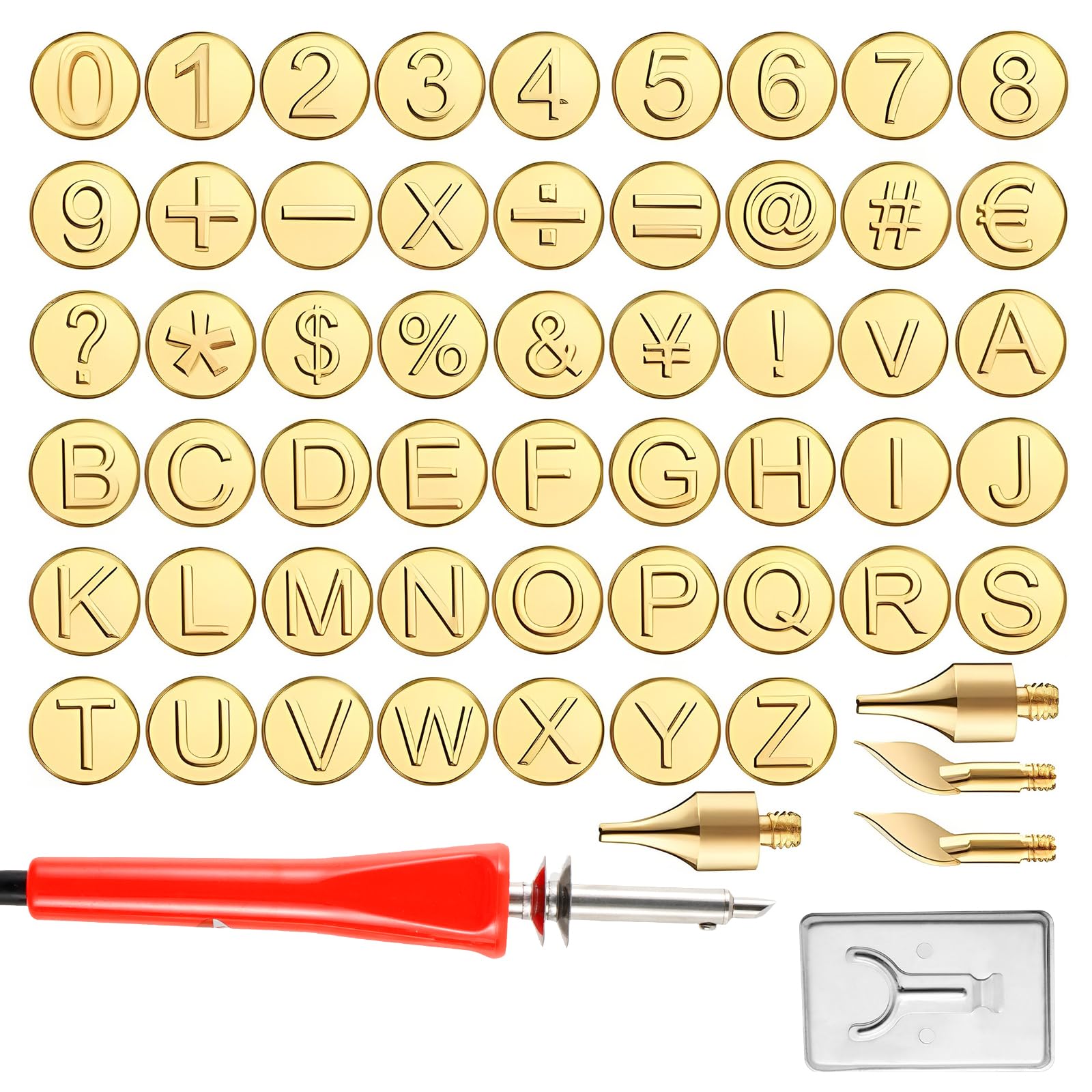 Wood Burning Tip Set, 26 Letters Wood Burning Tip Kit Copper Letter Number Soldering Iron Stencils DIY Embossing Carving Head Tools Wood Burning Set for DIY Embossing and Carving Crafts Wood  - WoodArtSupply