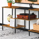 50 inch TV Stand for Bedroom Rustic Brown TV Entertainment Center with Storage 3 Tier TV Table Stand for Living Room TV Console Table for 50 43 40 32 inch TV Luplom