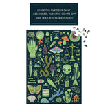Galison Occult and Curious – 1000 Piece Glow in The Dark Jigsaw Puzzle Featuring an Eerie Collection of Creepy and Spooky Objects Galison