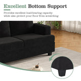 Apicizon 89" Black Couch, Comfy Couch Clound Couch 3 Seater Sofa for Living Room, Dark Grey Sofa Couch Modern Couches with Removerable Cover for Bedroom, Chenille Apicizon