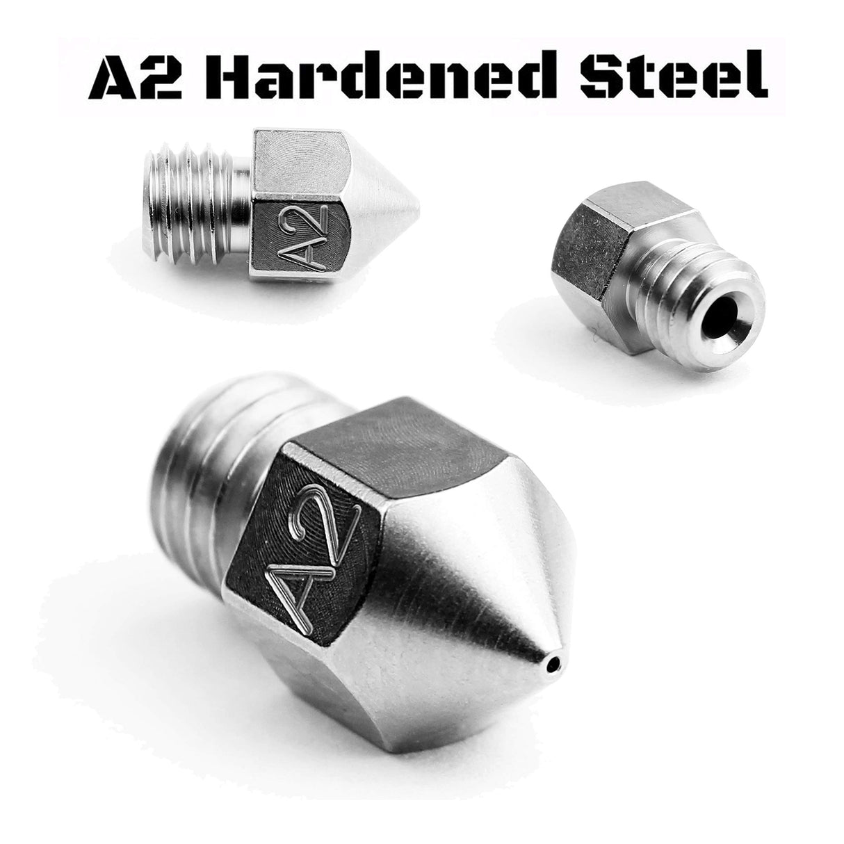 Microswiss MK8 Plated A2 Tool Steel Wear Resistant Nozzle (MakerBot, CraftBot, Creality, CR10, Ender 3, Ender 5, Tevo Tornado) .4mm Micro-Swiss