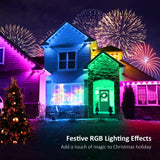 IVRICH 300FT Permanent Outdoor Lights, Smart RGB Eave Light With APP/Remote Control, IP67 Waterproof, DIY Scene Modes, Music Sync, Timer function, for Christmas, Party, Holiday Decor(2 Rolls of 150FT) IVRICH