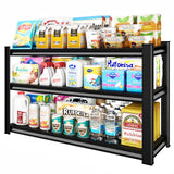 Rufokisa 3-Tier Garage Shelving Heavy Duty，48" W Metal Shelving Unit for Garage, 1650 lbs Load Capacity Utility Rack Shelves＆ Garage Shelves, 48”W x 18”D x 39”H(Black) Rufokisa