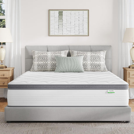 Novilla Twin Mattress for Kids, 10 Inch Twin Mattress Hybrid with Individually Pocket Innerspring, Pressure Relief & Motion Isolation, Medium Firm Feel Novilla