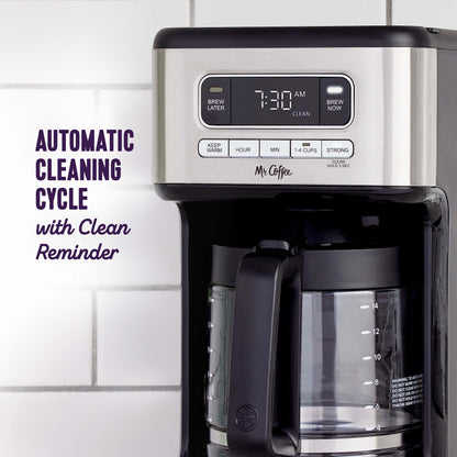 Mr. Coffee 14 Cup Programmable Coffee Maker, Stainless Steel