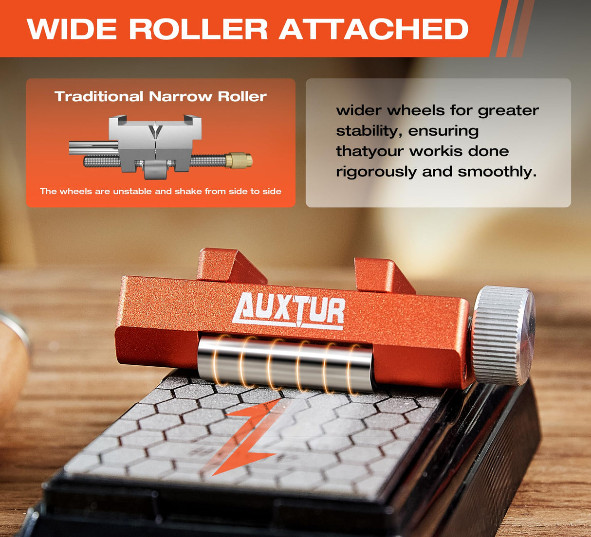 AUXTUR Sharpening Stone with Honing Guide Tool Set for Woodworking,Flattening Stone,Complete Sharpening System Woodworking Tools for Chisel Sharpening and Plane Restoration(guide+stone) AUXTUR