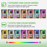 HNEBC Vanity Desk with Sliding Mirror and LED Lights, RGB Vanitys with Charging Station, Makeup Vanity with Remote Control, White Dresser with Stool/Lager Drawers for Bedroom (White) HNEBC