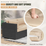 Oakmont Outdoor Replacement Cushions for Patio Furniture,Water-Resistant Cushion for Patio Conversation Set,14-Piece Cushions for 6-seat Outdoor Sectional Sofa(Light Brown) Oakcloud