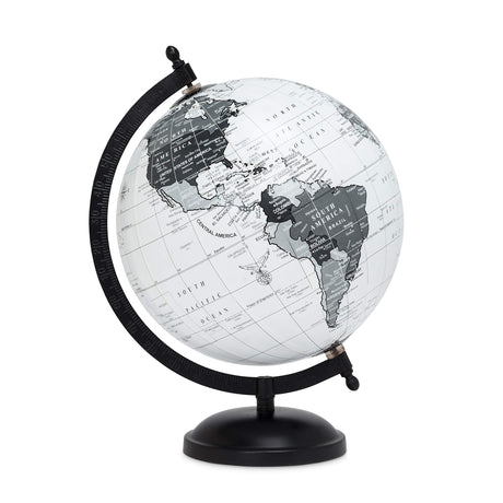 Abbott Collection 57-LATITUDE-19 Spinning Small Decorative Globe, Grey/Black, 11" H Abbott Collection