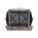 Gazelle Tents™, G5 5-Sided Portable Gazebo, Easy Pop-Up Hub Screen Tent, Waterproof, UV Resistant, 4-Person & Table, Desert Sand, 85" x 115" x 106", GG501DS Gazelle Tents