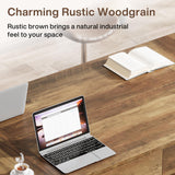 Tribesigns Bar Table, 63-Inch Bar Height Pub Table, Counter Height Table with Metal Footrest, Rectangular High Top Dining Counter Tables with Wood Base for Home Bar, Kitchen, Rustic Brown Tribesigns