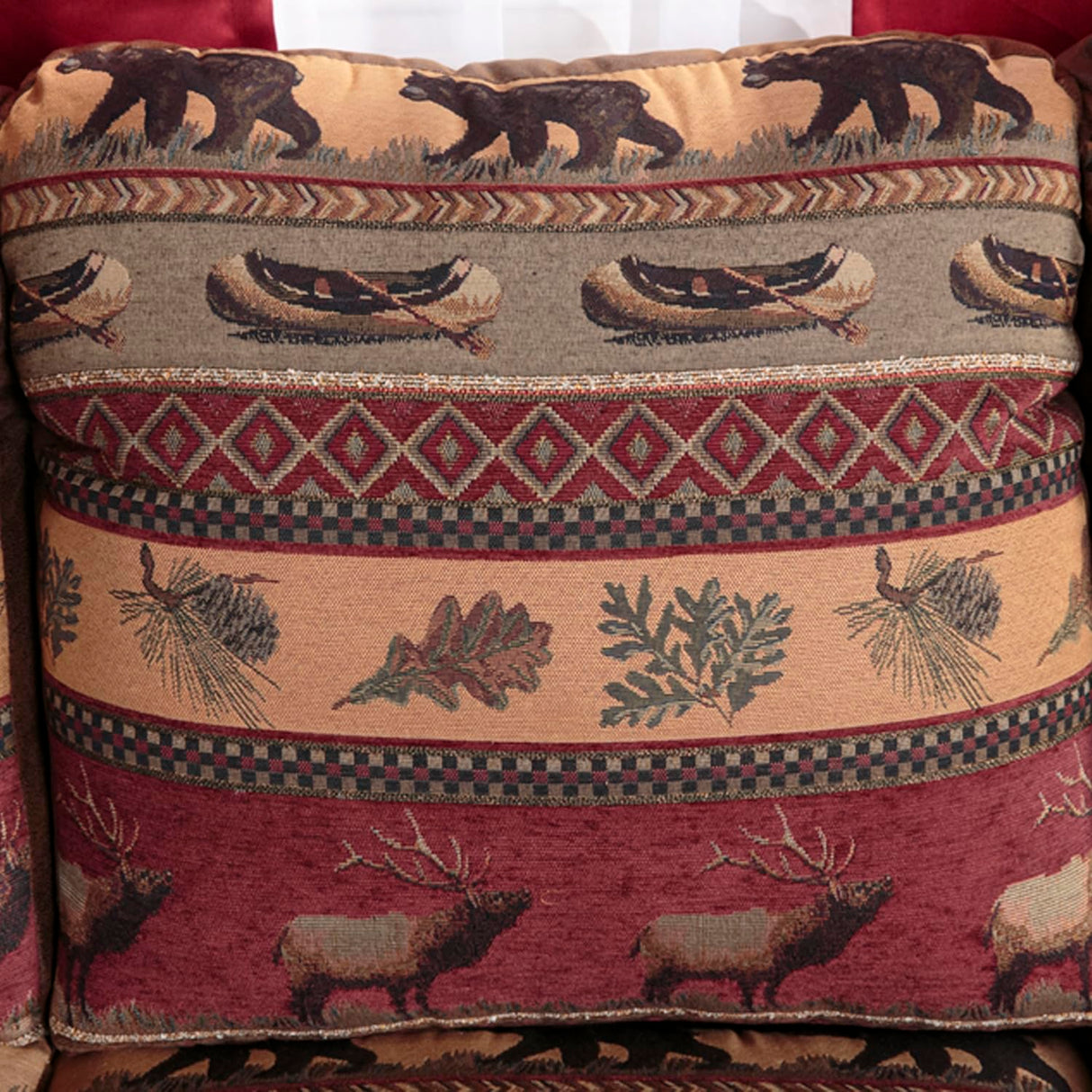 American Furniture Classics OS Home Office Furniture Club Chair, Microfiber, Brown with Sierra Lodge Tapestry American Furniture Classics