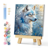 Natuyalo Wolf Paint by Number for Adults Framed, Easy Paint by Numbers for Adults Beginner with Frame, Animals DIY Acrylic Painting by Numbers for Home Wall Decor 12x12 Inch Natuyalo