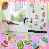 Remuuly 30 Pcs Diamond Painting Magnets Summer Diamond Art Magnet Kits for Adults Spring Flower Animal Cupcake 5D Rhinestones Refrigerator Magnetic Stickers for Fridge DIY Crafts Gifts(Cupcake) Remuuly