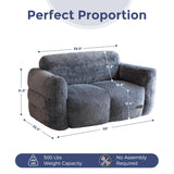 MAXYOYO Giant Bean Bag Chair for Adults, Ultra Soft Fluffy Loveseat Bean Bag Sofa, Oversized Floor Sofa for Living Room Bedroom, Cozy Reading Chair with Filler, Dark Grey MAXYOYO