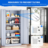 Superday Metal Storage Cabinet 71"×32"×16", Tall Storage Cabinet with 2 Doors and 4 Shelves, Large Metal Steel Utility Cabinet for Home Office, Garage, File Bathroom Pantry (Grey) Superday