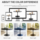 DKLGG Black 42.1" Round Tulip Dining Table for 4-6 People – Modern Mid-Century Kitchen & Coffee Table DKLGG