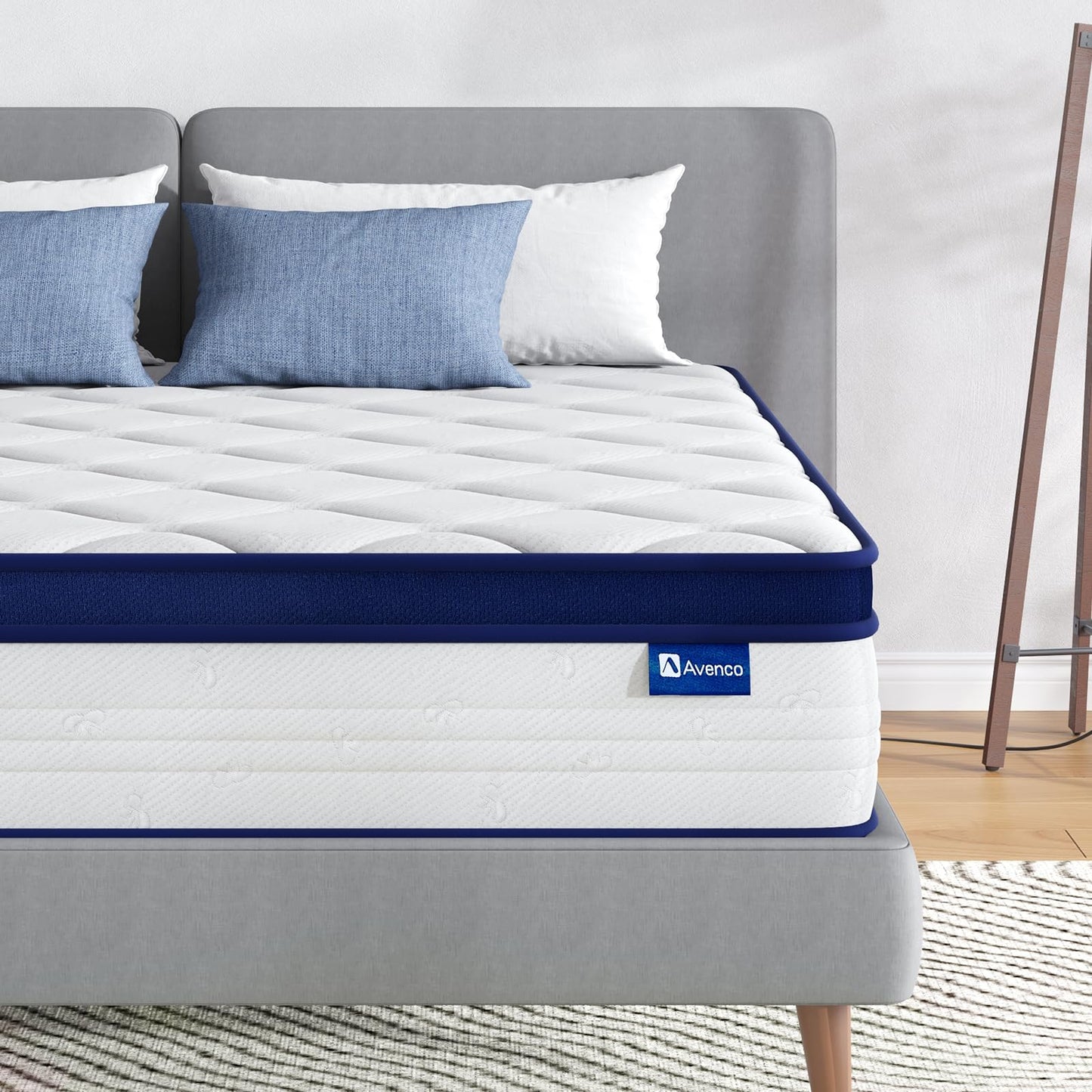 Avenco Queen Size Mattress, 12 Inch Queen Mattresses in a Box, Hybrid Spring Mattresses with Comfort Foam and Pocket Coils for Pressure Relief & Motion Isolation