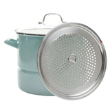Kenmore Broadway Steamer Stock Pot with Insert and Lid, 16-Quart, Glacier Blue Kenmore