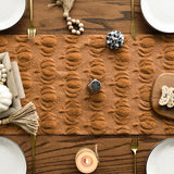 Artoid Mode Caramel Soft Plush Faux Fur Jacquard Pumpkins Fall Table Runner, Seasonal Autumn Kitchen Dining Table Decoration for Home Party Decor 13x72 Inch Artoid Mode