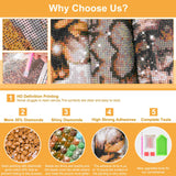 HEIBAGO Cute Dog Diamond Art Kits for Adults, 5D Full Drill Round Animal Painting Gems with Diamond Painting, Diamond Dots Perfect for Home Wall Decor 12x16inch HEIBAGO