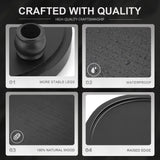 EOSAHR Modern Wood Riser for Display : Farmhouse Pedestal Stand for Kitchen Counter and Home Decor, Round Waterproof Display Tray for Soap on Sink (Black) EOSAHR