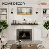 Woodlands-USA 72 Floating Fireplace Mantel Wood Shelf, Handcrafted Mantels For Over Fireplace, 72 Inches Farmhouse Wall Mounted Mantle Shelf, Wooden Fireplace Mantel Shelves, 72 Inch Rustic Brown X8X3 WOODLANDS USA