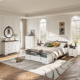 FFBCFDK Farmhouse 6 Drawers Dresser Chests for Bedroom, White 6 Chest of Drawers, Wood Dressers Organizer for Closet, Modern Storage Organizer Cabinet for Bedroom,Living Room,Hallway & Entryway FFBCFDK